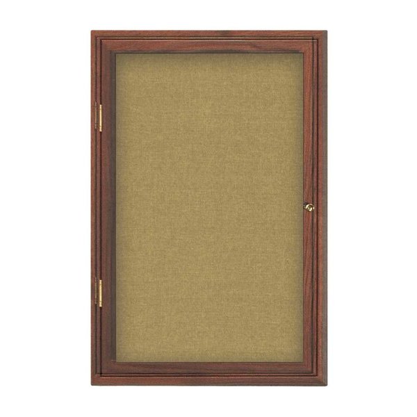 United Visual Products Single Door Enclosed Radius EZ Tack Board, 36"x36", Satin/Black UV7002EZ-BLACK-SATIN